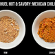Huel Hot & Savory: Mexican Chili (raw product on the left, cooked product on the right)